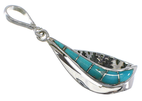 Southwestern Sterling Silver Turquoise Inlay Pendant AX48092
